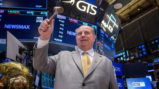 Newsmax CEO Christopher Ruddy at the New York Stock Exchange in April