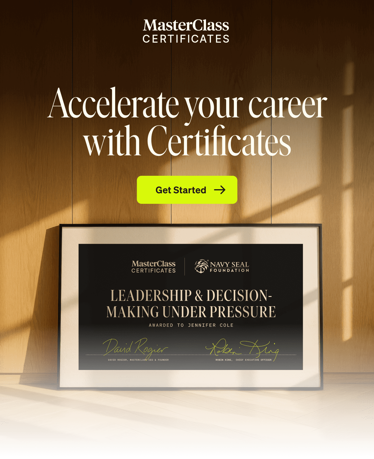 MasterClass Certificates – Accelerate your career with Certificates – Get Started