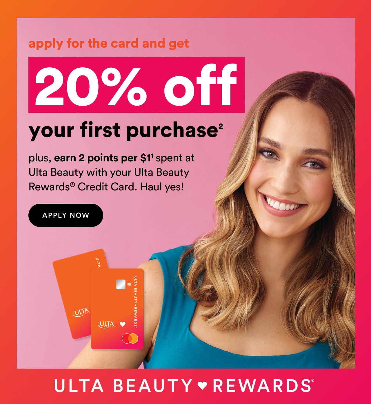 Apply for the card and get 20% off your first purchase | Apply now 
