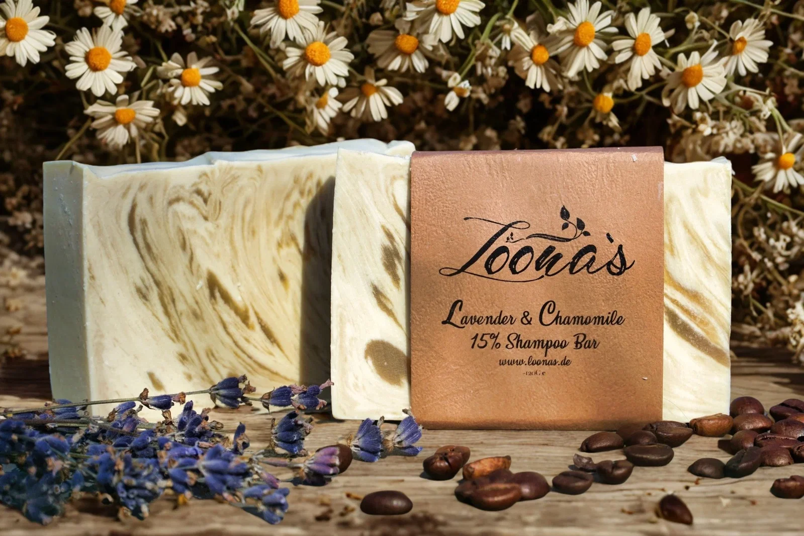 Image of 15% Lavendel mit Kamille & Kaffee Haarseife (Haarwachstum & Tiefenpflege)