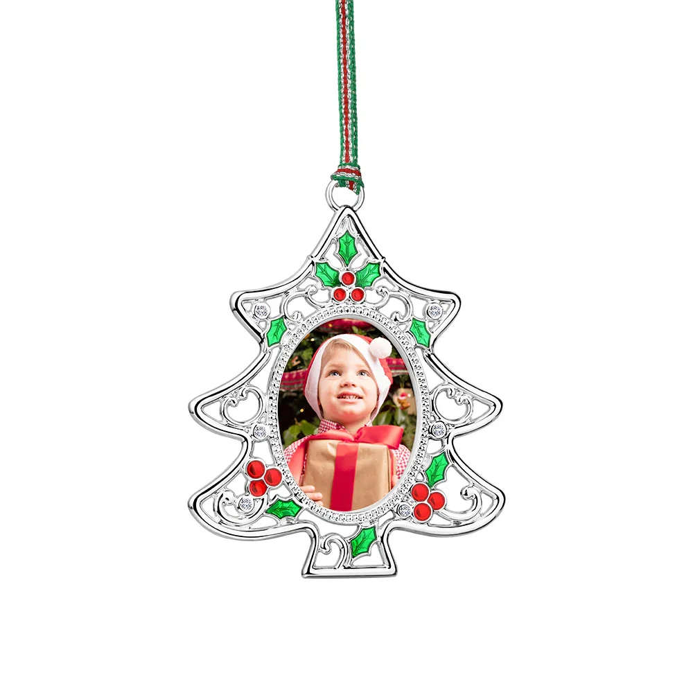 Image of Holly Christmas Tree Photoframe Decoration