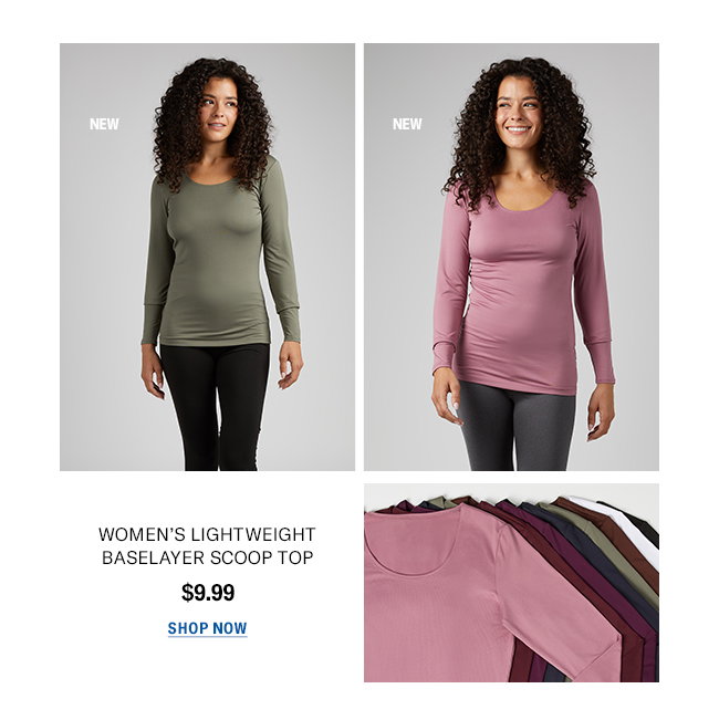 Womens Lightweight Baselayer Scoop Top