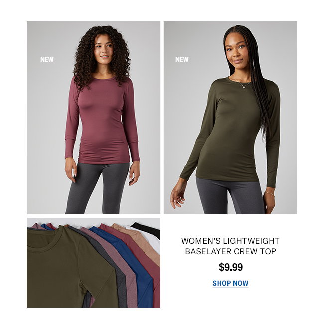Womens Lightweight Baselayer Crew Top