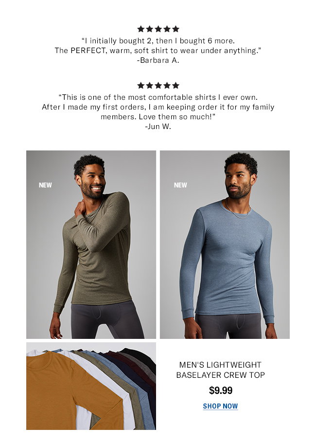 Mens Lightweight Baselayer Crew Top