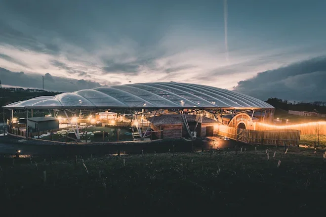 serendome at sunset