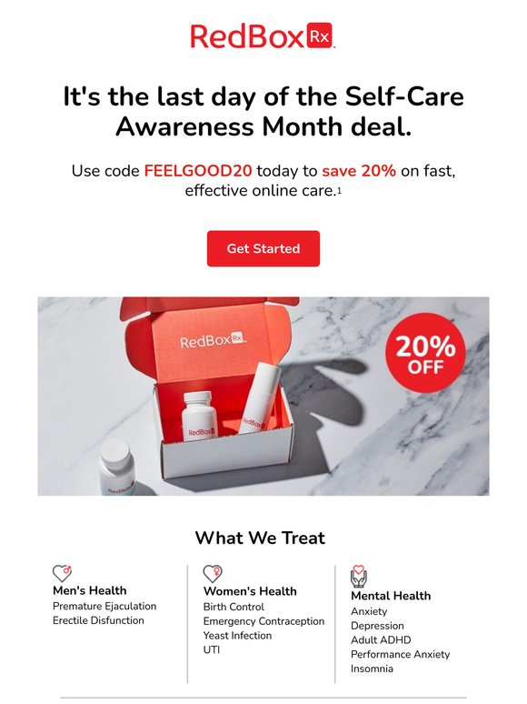 RedBox Rx: Self-care starts now – but this offer ends today.⌛ | Milled