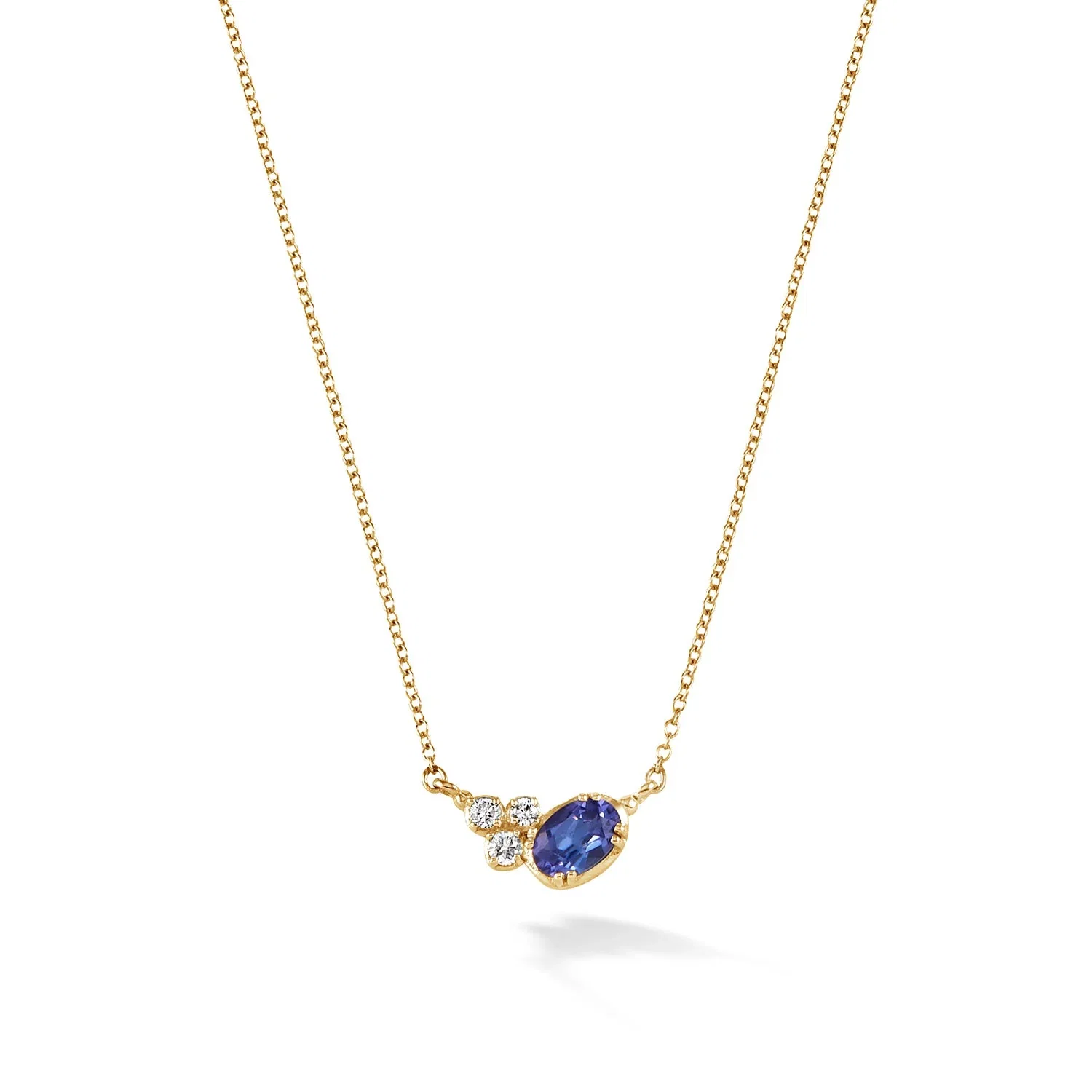 Image of 14k Gold Stargazer Oval Sapphire Pendant