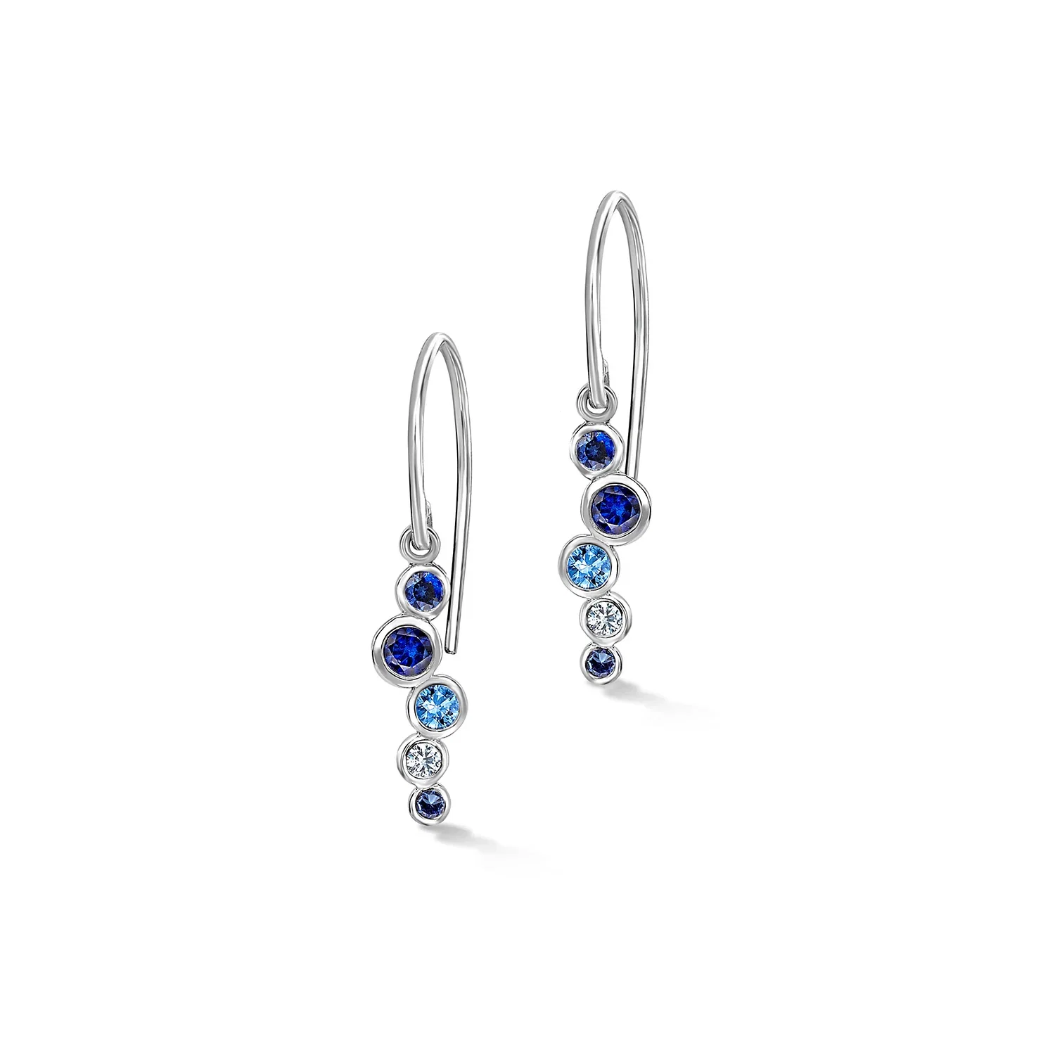 Image of 18k Blue Sapphire & Aquamarine Cascade Earrings