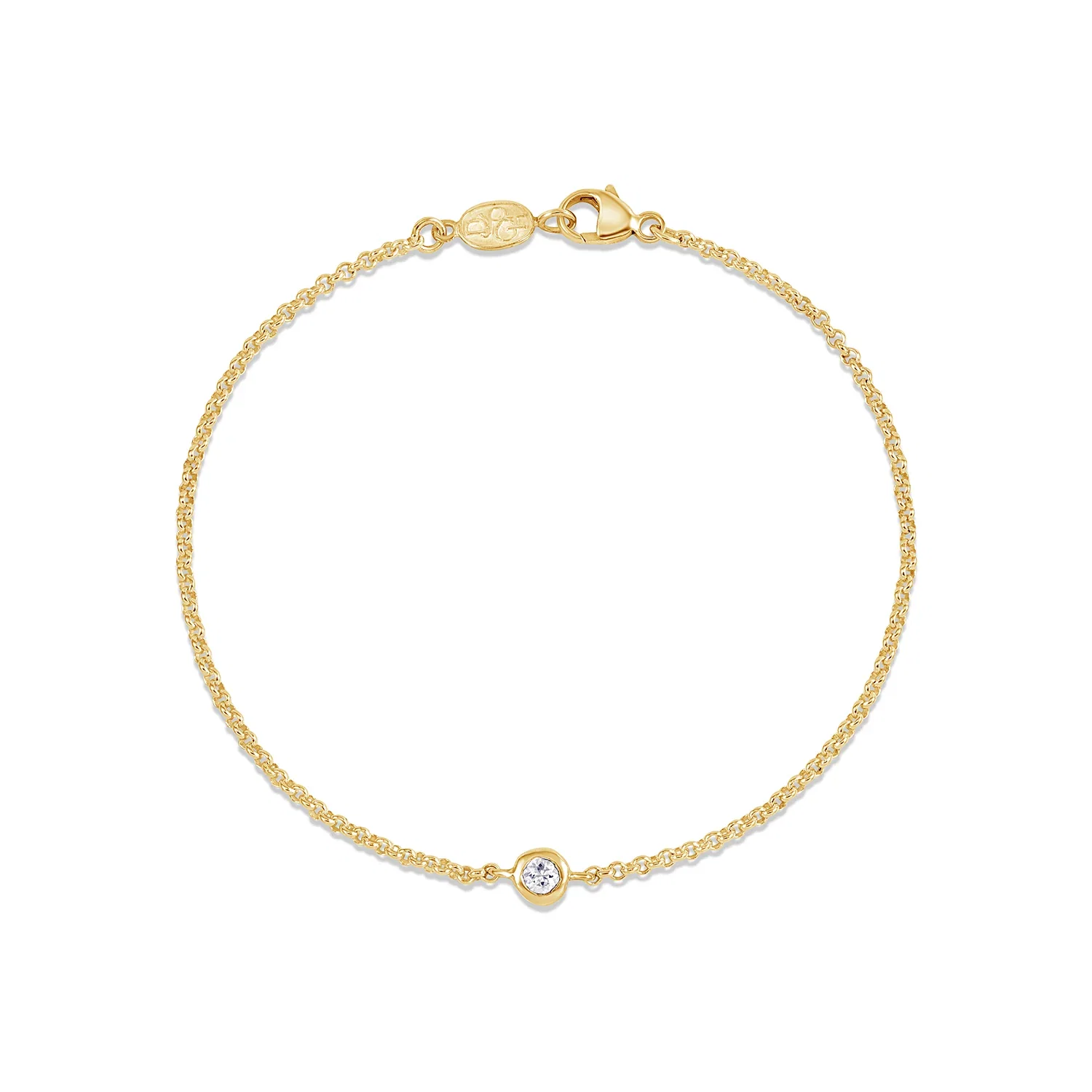 Image of Single White Sapphire Dewdrop Chain Bracelet