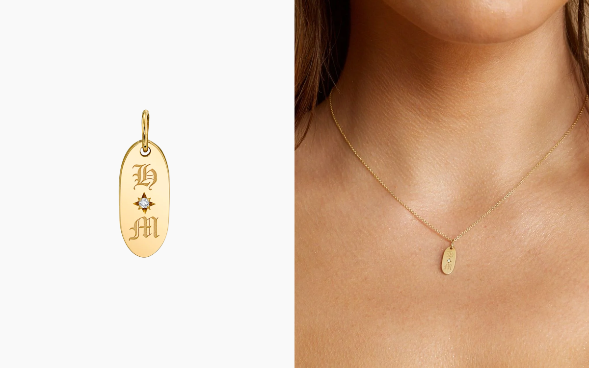 Oval Starset Diamond Initial Charm