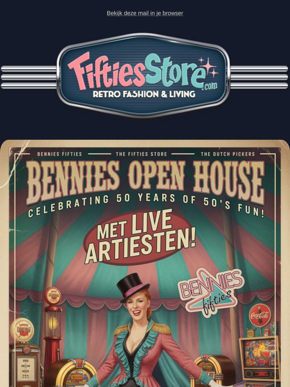 Fifties Store: 🎉 50 Jaar Bennies Fifties! Dat vieren we! | Milled