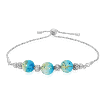 Baltic Blue Amber Lariat Bracelet
