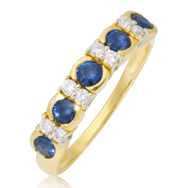 Half Eternity Sapphire & Diamond Ring