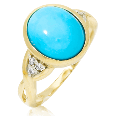 4ct Perfect Turquoise and Diamond Ring