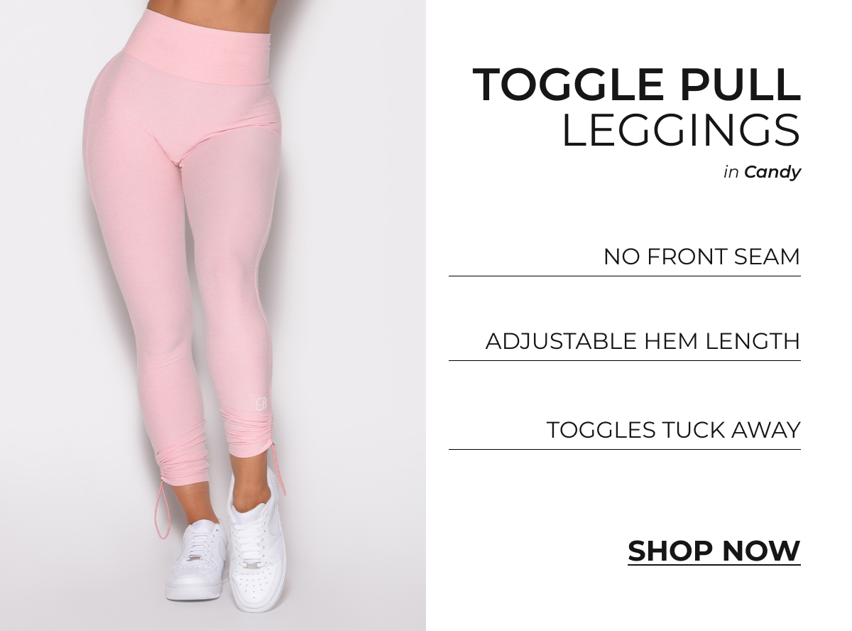 image of Toggle Pull Leggings in Candy with product callout text