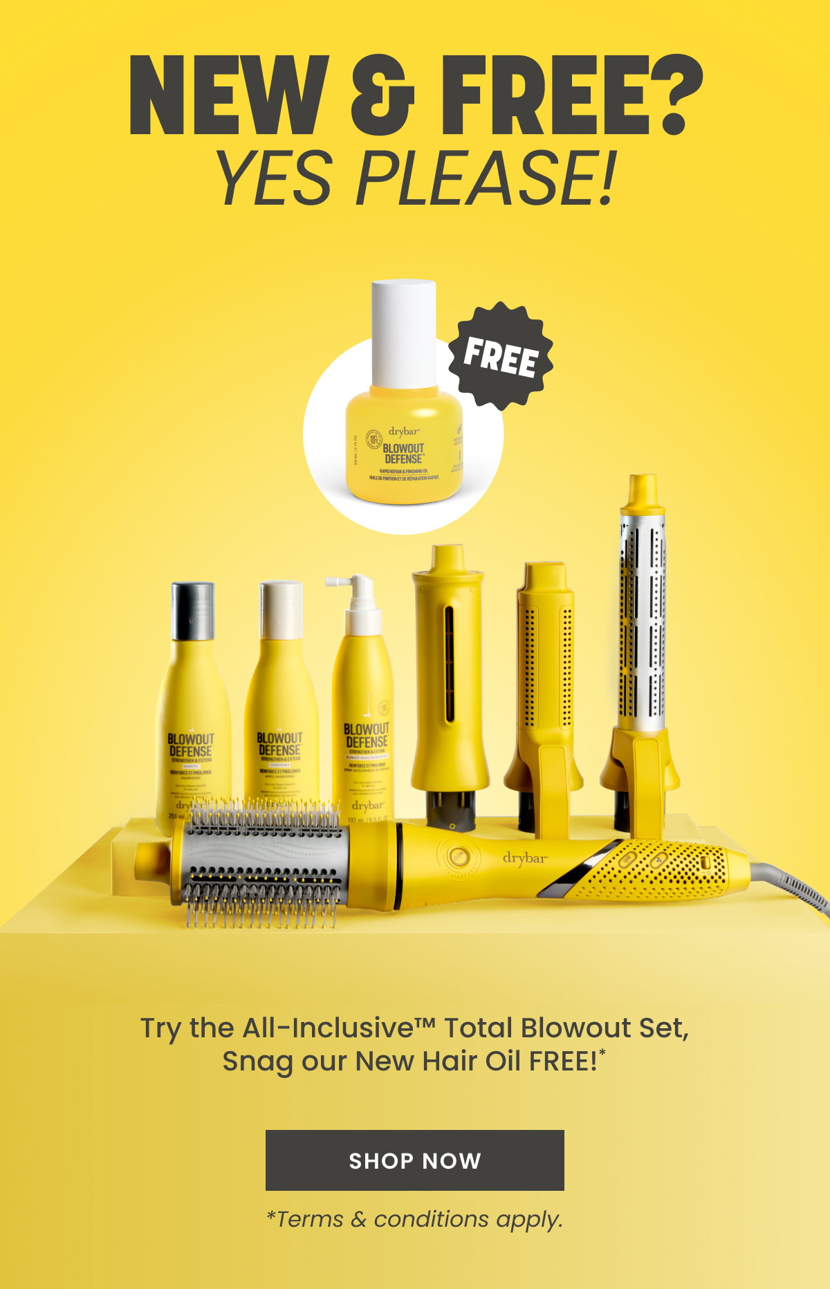 New & Free? Yes please! Get a FREE full-size Blowout Defense Rapid Repair Hair Oil!