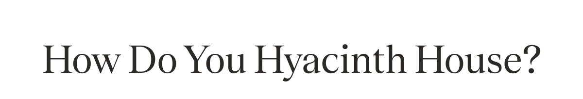 How do you Hyacinth House?