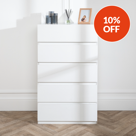 Chest Of Drawers Bedroom Furniture - White / 5 / Tall