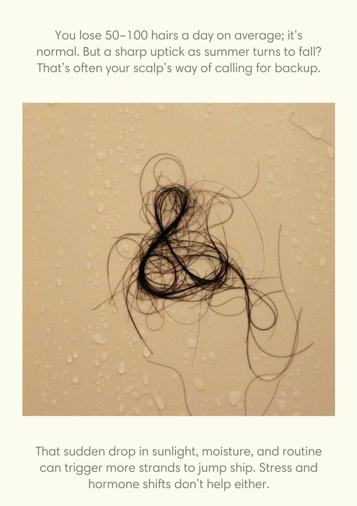 You lose 50–100 hairs a day on average; it’s normal. But a sharp uptick as summer turns to fall? That’s often your scalp’s way of calling for backup. That sudden drop in sunlight, moisture, and routine can trigger more strands to jump ship. Stress and hormone shifts don’t help either.