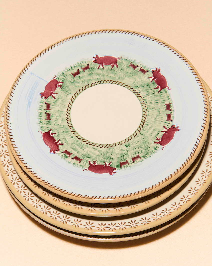 nicholas mosse serving plate in blue & multi