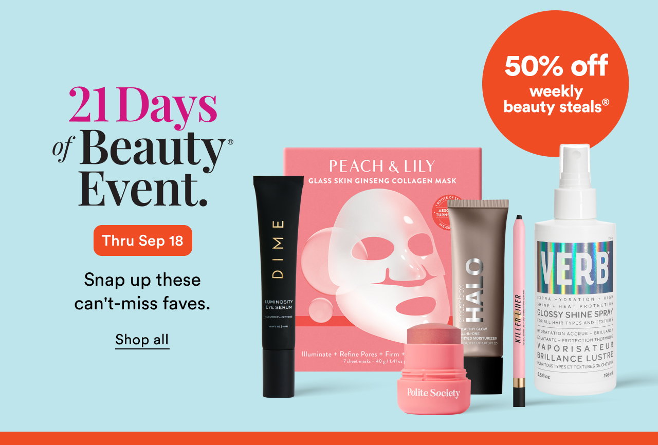 21 Days of Beauty | 50% off Weekly Beauty Steals