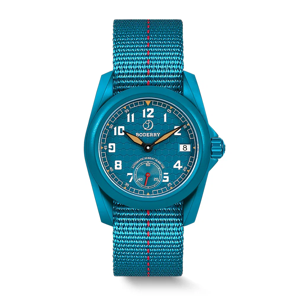VOYAGER S72 – 72-Hour Power Reserve Titanium Automatic Field Watch, 100M Water Resistant | Cerulean Blue