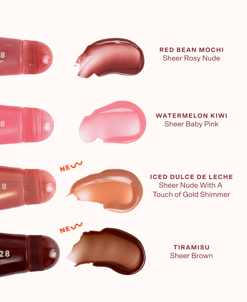Red Bean Mochi, Watermelon Kiwi, Iced Dulce de Leche, Tiramisu