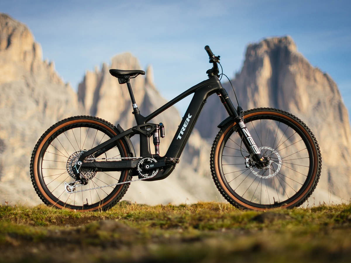 All-new Rail+ bike on grass with mountains in background