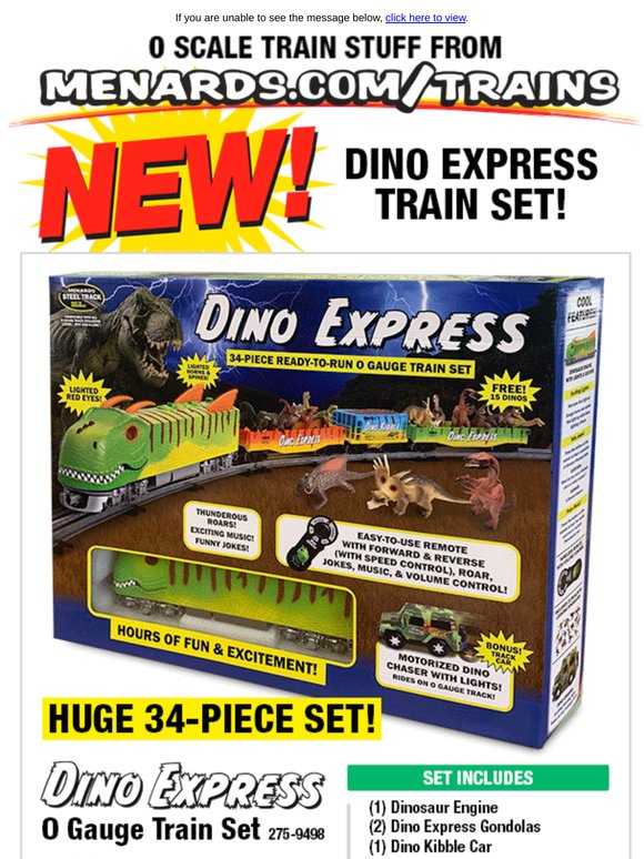 Menards: New! Dino Train Set with Lights & Sounds! | Milled