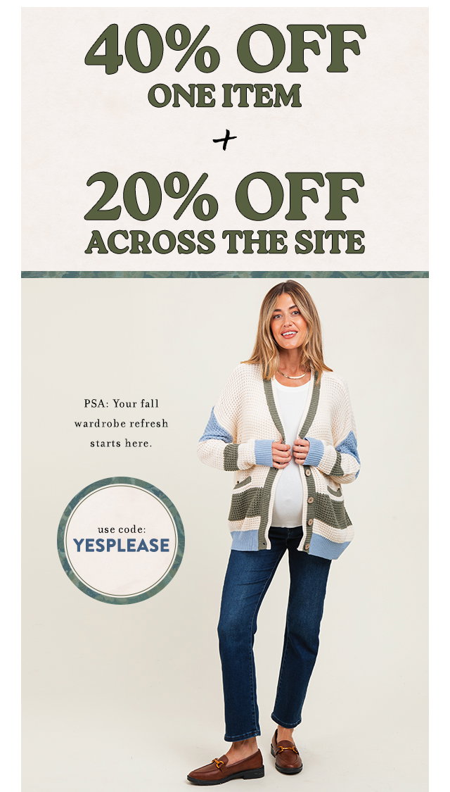 40% Off One Item + 20% Off Across The Site