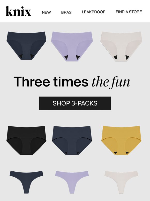 Knix Multicolor Knix: NEW! Leakproof 3-packs in exclusive colors | Milled