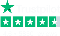 Trustpilot Rating • 4.6* based on 5850 reviews