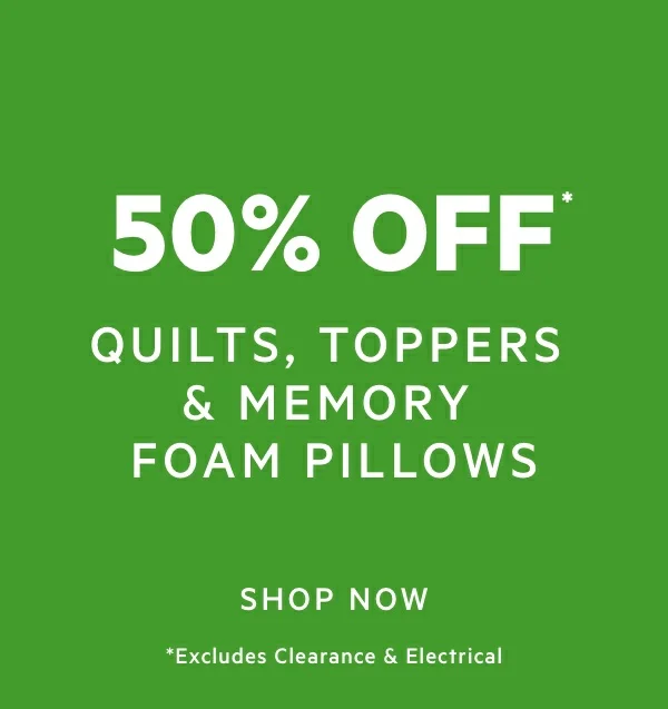 quilts, toppers, memory foam pillows