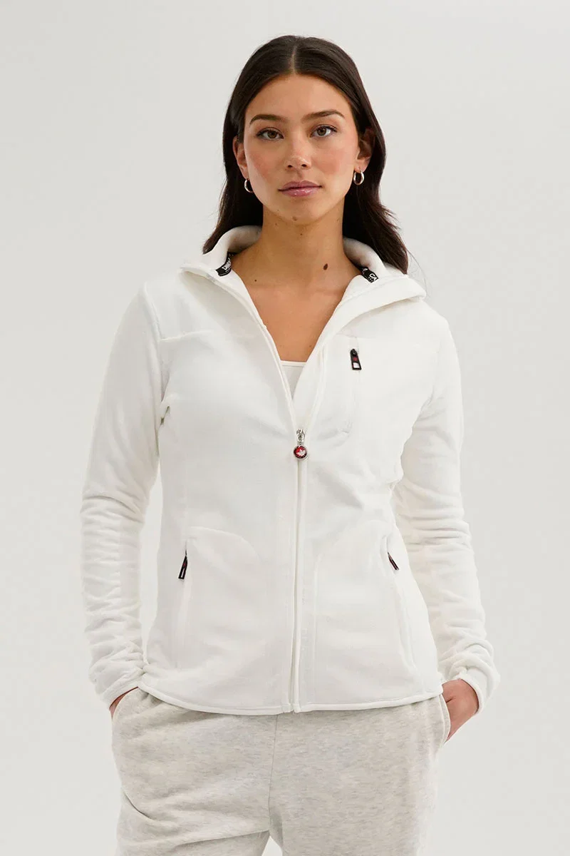 Image of Canada Weather Gear Fleece Zip Up Lightweight Jacket - White