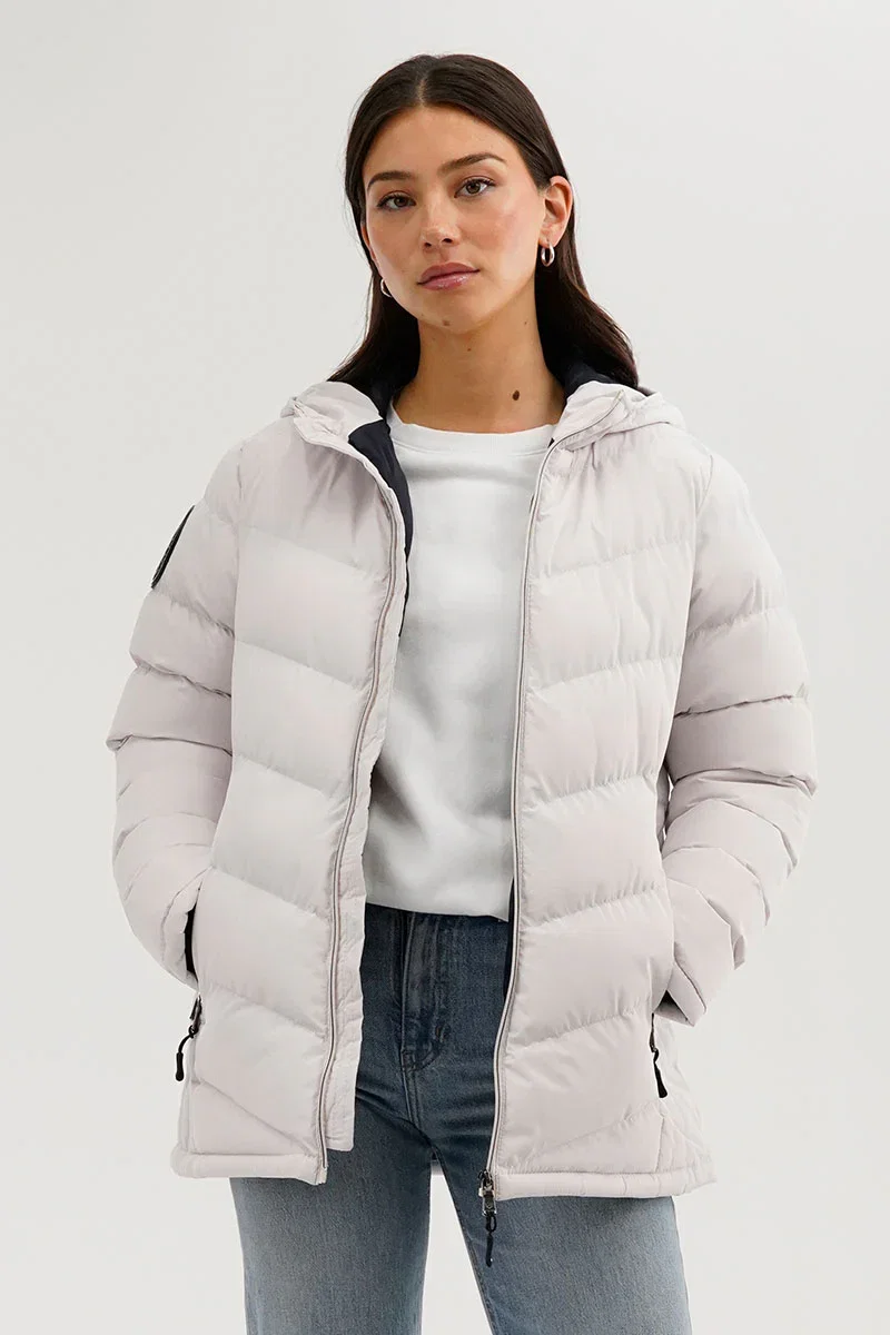 Image of Canada Weather Gear Chevron Quilted Bomber Jacket - White
