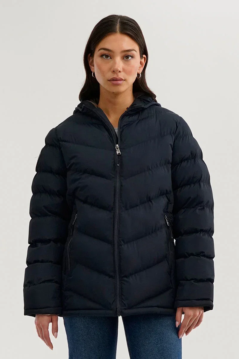 Image of Canada Weather Gear Chevron Quilted Bomber Jacket - Navy