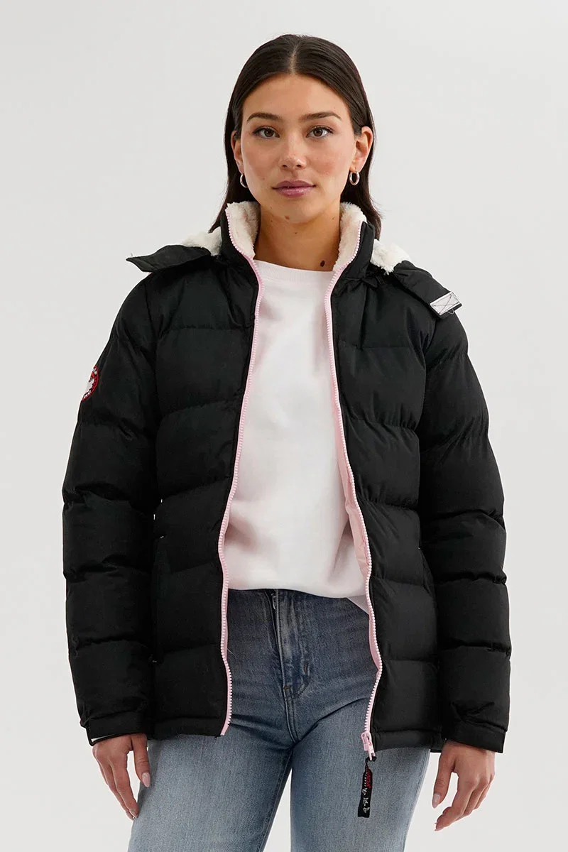 Image of Canada Weather Gear Sherpa Lined Collar Bomber Jacket - Black