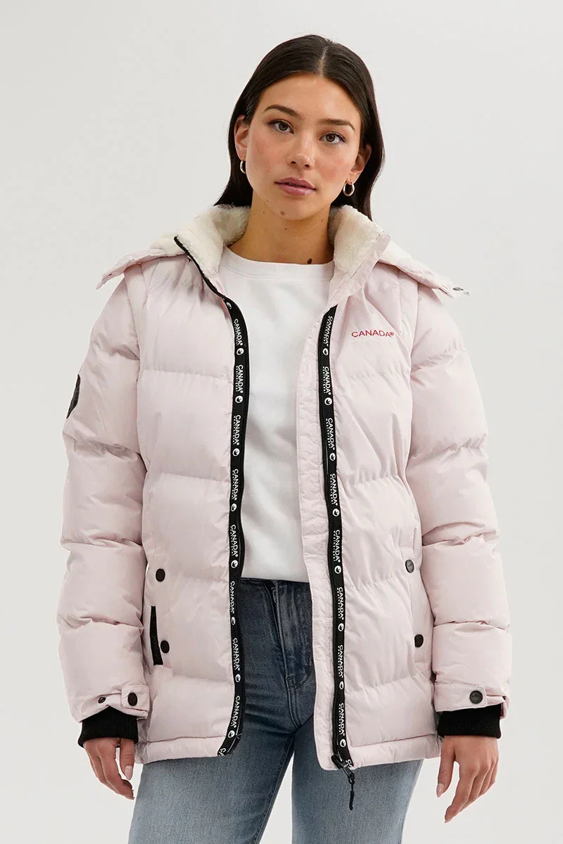 Image of Canada Weather Gear Zip Off Sleeve Parka Jacket - Blush