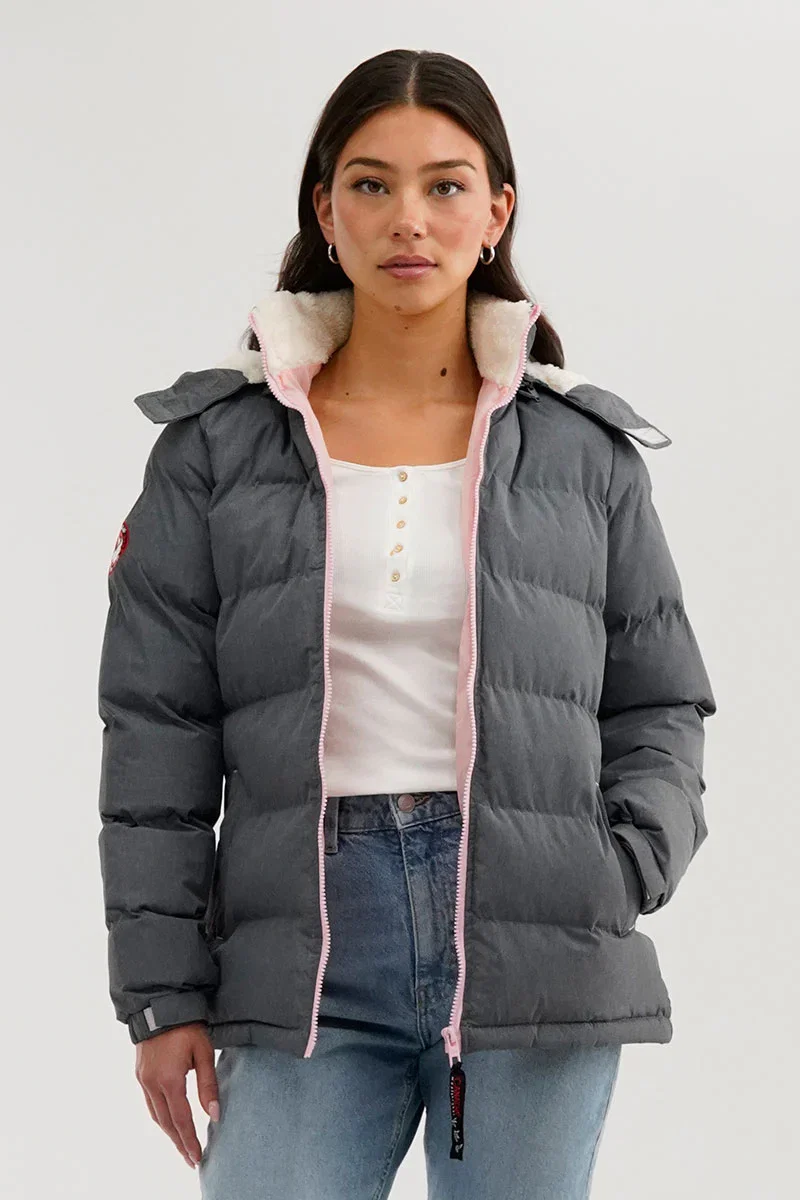 Image of Canada Weather Gear Sherpa Lined Collar Bomber Jacket - Grey
