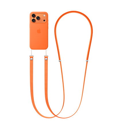 iPhone 17 Pro with Silicone Case with MagSafe, Crossbody Strap attached