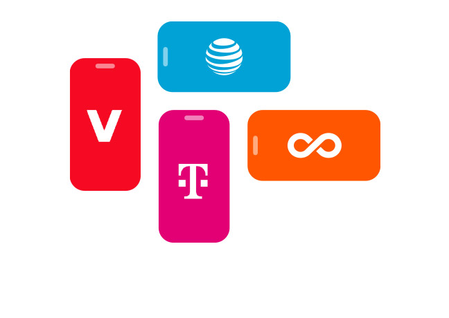 AT&T, Boost Mobile, Verizon, and T-Mobile