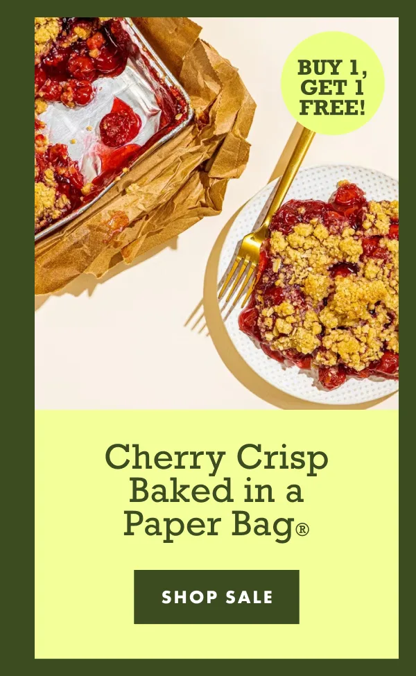 Cherry Crisp Baked in a Paper Bag