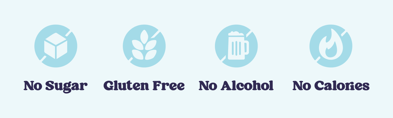 No Sugar. Gluten Free. No Alcohol. No Calories.