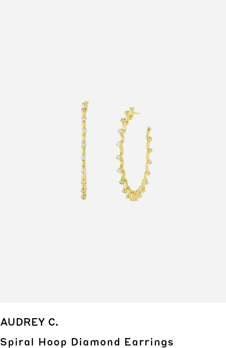 Audrey C. | Spiral Hoop Diamond Earrings