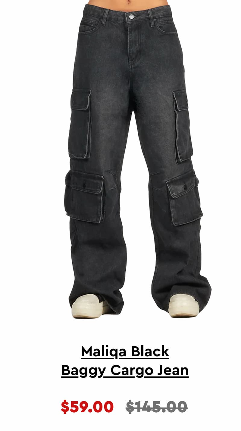 Maliqa Black Baggy Cargo Jean