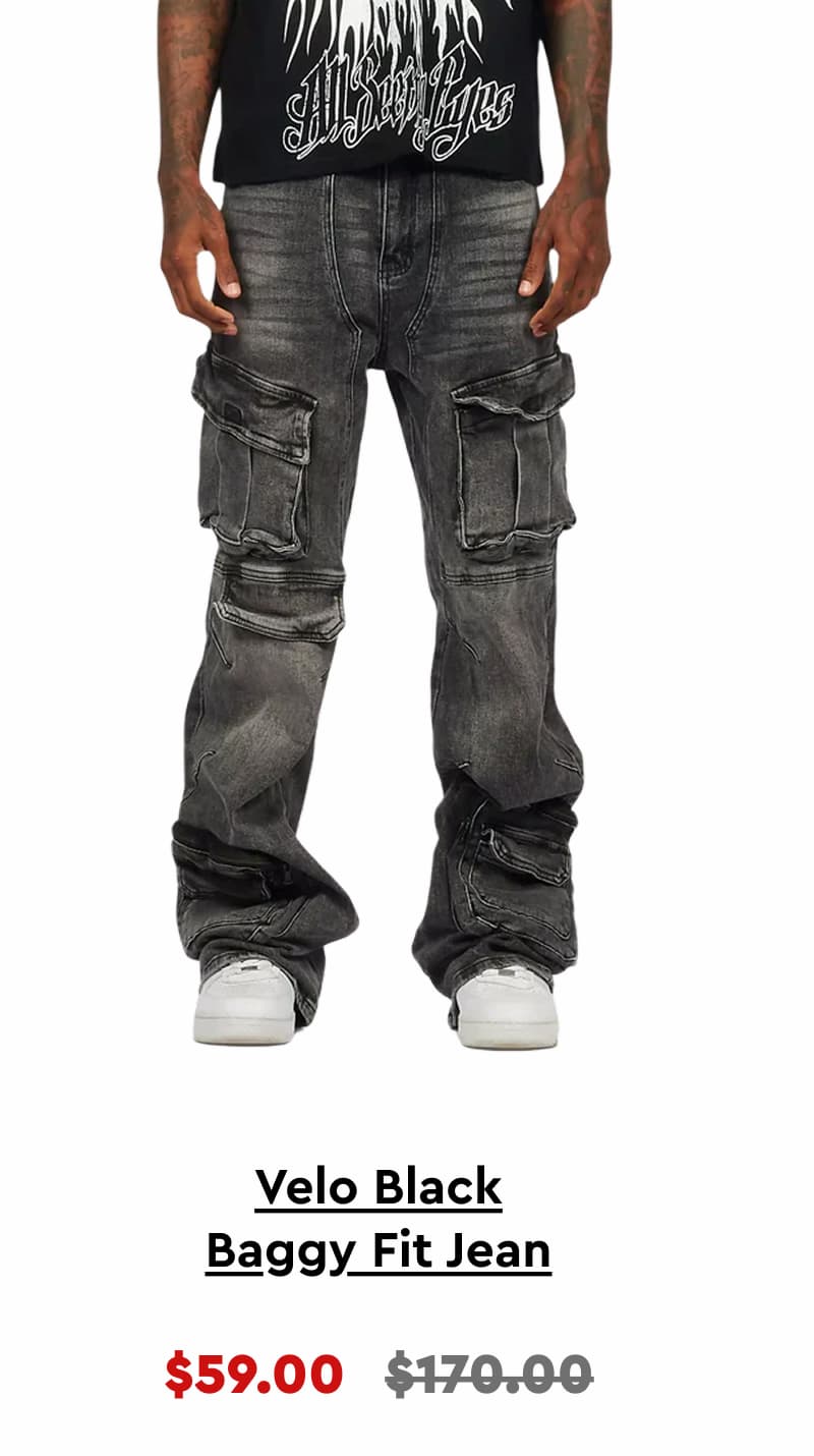 Velo Black Baggy Fit Jean