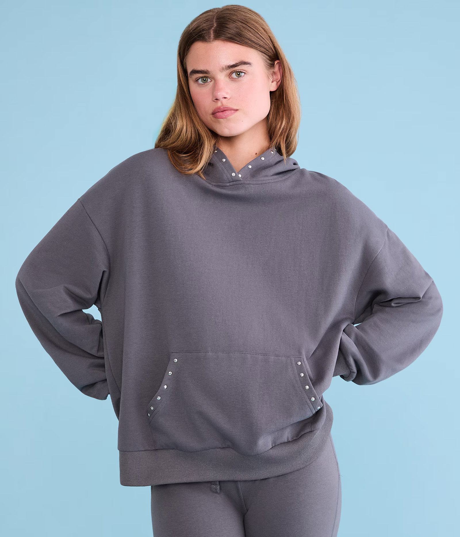 Demetra for Aero Studded Pullover Hoodie 