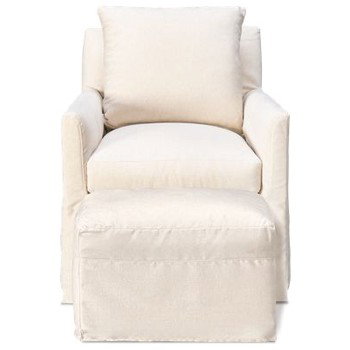 Lilah Accent Swivel Glider & Ottoman with Slipcover
