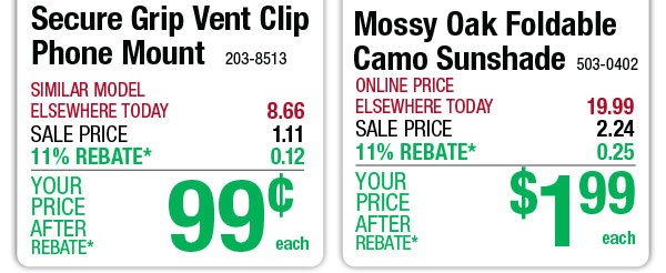 Mossy Oak Foldable Camo Sunshade - ONLY $1.99 After Rebate*!