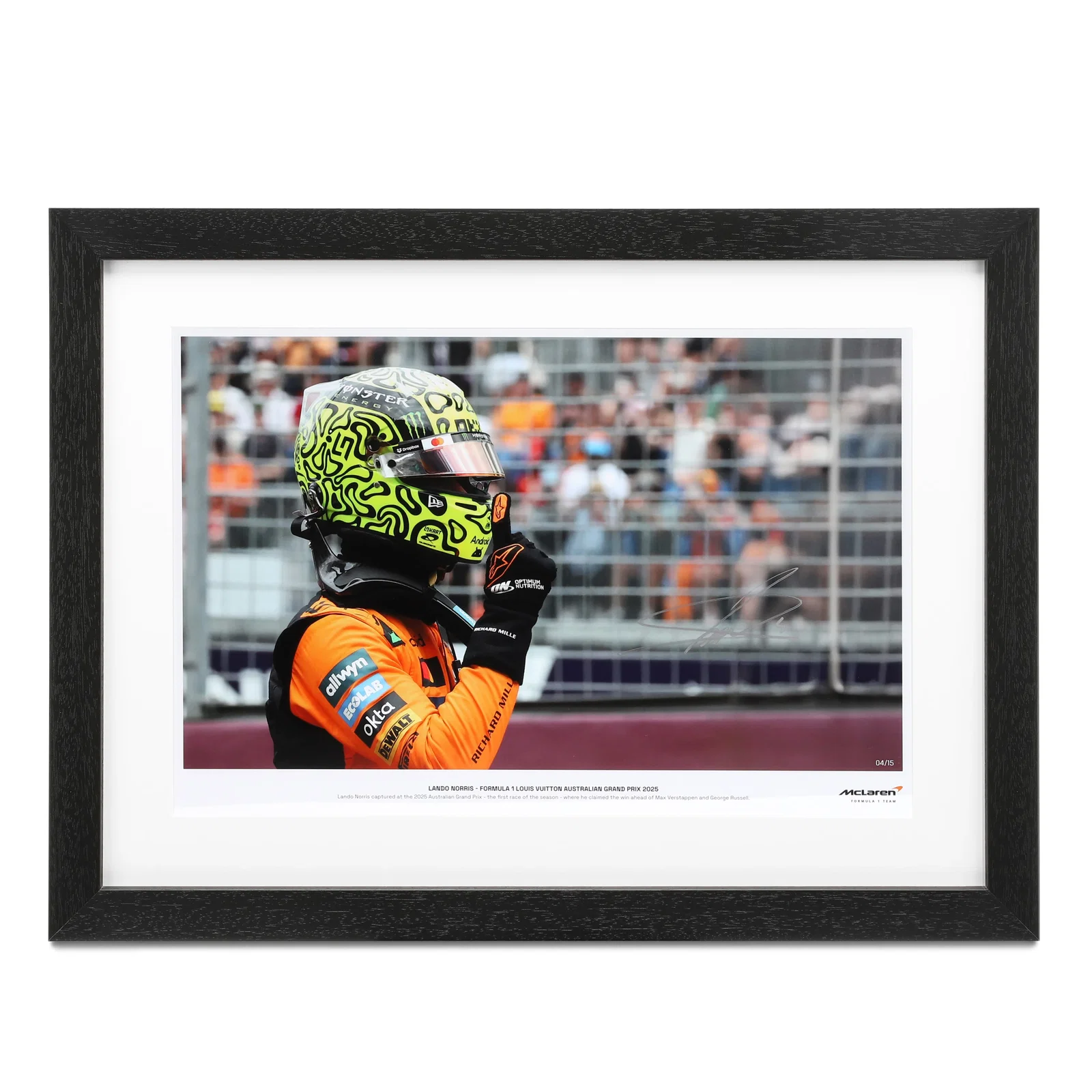 Image of Limited Edition Lando Norris 2025 Signed Photo – Australian GP - Edition 1
